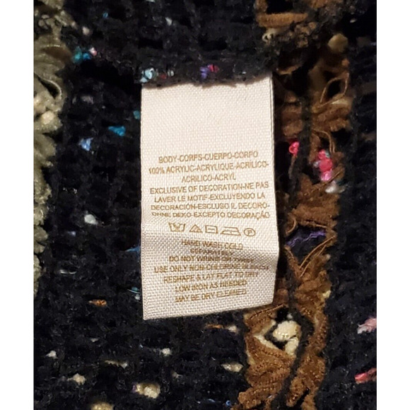 New Romantics Free People Open Knit Sweater Lace Boho Hippie Women Size Small - Picture 4 of 4